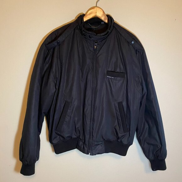 Members Only Bomber Jacket Black Size 44 (Large) Flight Military Combat Vintage - Picture 3 of 13